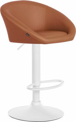 Barstoel Devia Kunstleer wit, Bruin