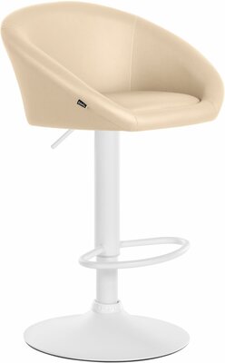 Barstoel Devia Kunstleer wit, Creme