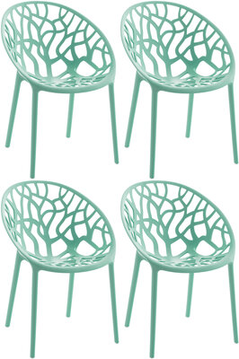 4-delige set stoel Hepo, Groen