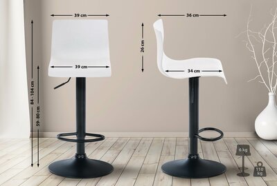 Barstoel Heovor B, Wit
