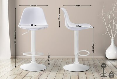 Barstoel Keil Kunstleer wit, Wit