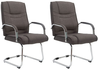 2-delige set stoelen Itteli Stof, Grijs