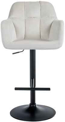 Barkruk Nitimi Fluweel zwart, Creme