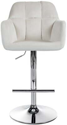Barkruk Nitimi Fluweel chroom, Creme