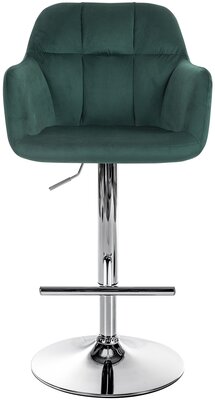 Barkruk Nitimi Fluweel chroom, Groen