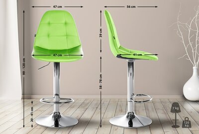 Barstoel Ilmiri Kunstleer C, Groen