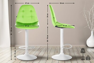 Barstoel Ilmiri Kunstleer W, Groen