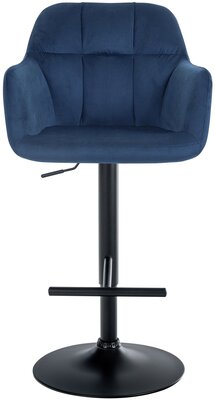 Barkruk Nitimi fluweel zwart, Blauw