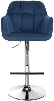 Barkruk Nitimi Fluweel chroom, Blauw