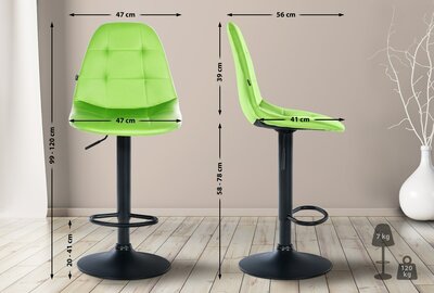 Barstoel Ilmiri Kunstleer B, Groen