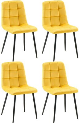 4-delige set eetkamerstoelen Entibas, Geel