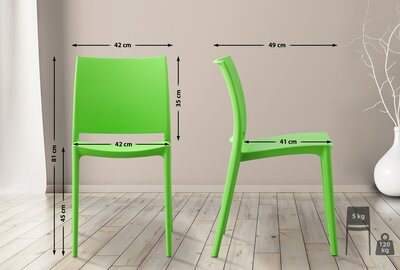 2-delige set stoel Moten, Groen