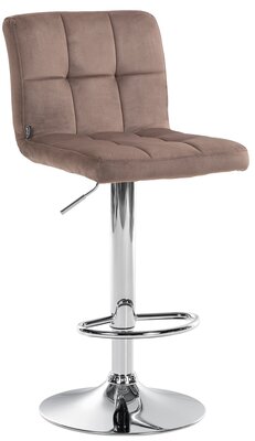Barkruk Pure Fluweel chroom, Bruin