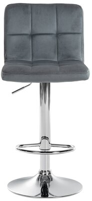 Barkruk Pure Fluweel chroom, Grijs
