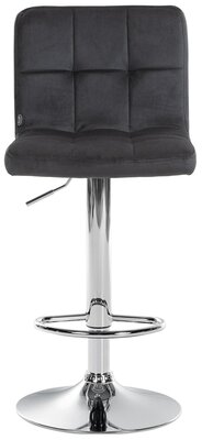 Barkruk Pure Fluweel chroom, Zwart