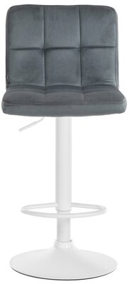 Barkruk Pure fluweel wit, Grijs