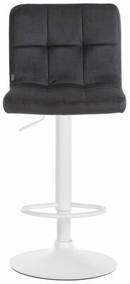 Barkruk Pure Fluweel wit, Zwart