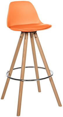 Barstoel Cirbon Kunstleer Rond naturel, Oranje