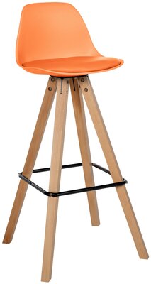 Barstoel Cirbon Kunstleer Vierkant natuur, Oranje