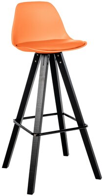 Barstoel Cirbon Kunstleer Vierkant zwart, Oranje