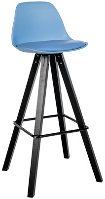 Barstoel Cirbon Kunstleer Vierkant zwart, Blauw