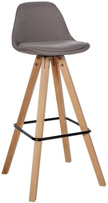 Barkruk Cirbon Stof Vierkant natuur, Taupe