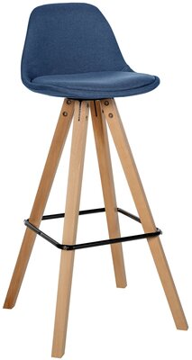 Barkruk Cirbon Stof Vierkant natuur, Blauw