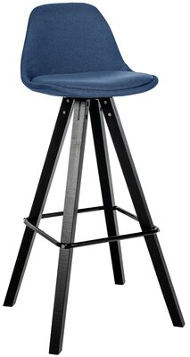 Barstoel Cirbon Stof Vierkant zwart, Blauw