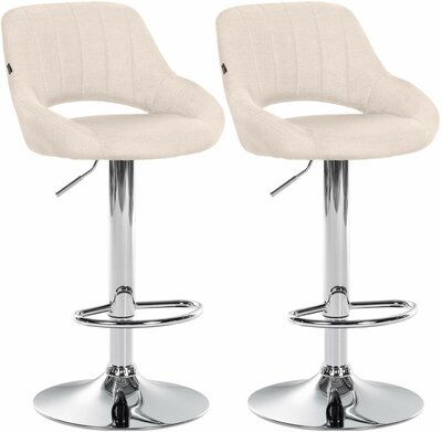 2-delige set barkrukken Melit stof C, Creme