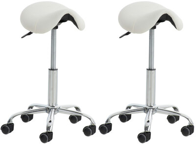 Set van 2 Werkkrukken Rone Kunstleer, Wit