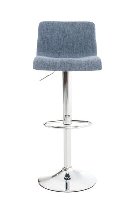 2-delige set barkrukken Heovor Stof chroom, Blauw