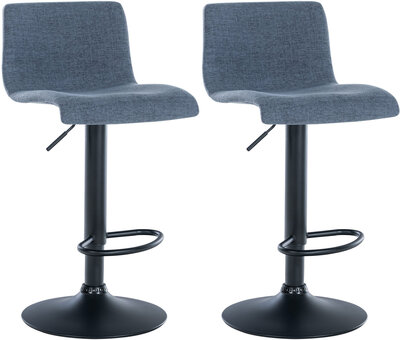 2-delige set barkrukken Bronfard stof, Blauw