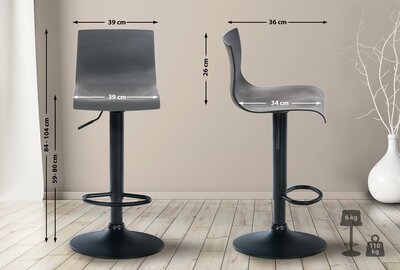 Barstoel Heovor B, Grijs