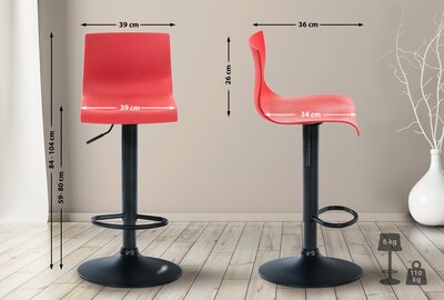 Barstoel Heovor B, Rood