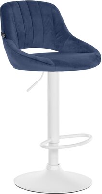 Barkruk Melit Fluweel wit, Blauw