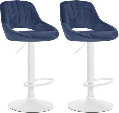 2-delige set barkrukken Melit fluweel W, Blauw