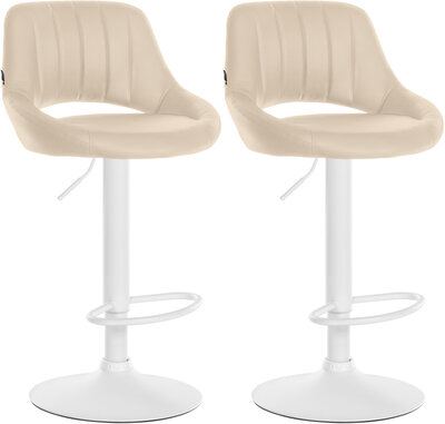 2-delige set barkrukken Melit kunstleer W, Creme