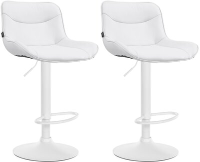 2-delige set barkrukken Venoro kunstleer wit, Wit