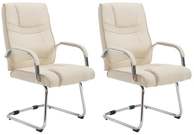 2-delige set stoelen Itteli Stof, Creme