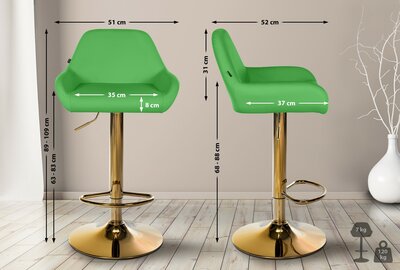 Barstoel Braga Goud Kunstleer, Groen