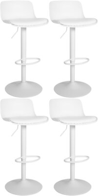 4-delige set barkrukken Ilmidi kunstleer, Wit