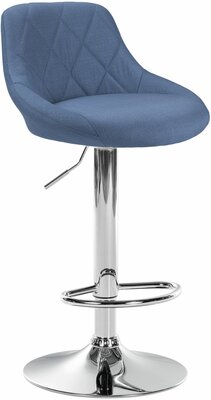 Barstoel Lozia Stof chroom, Blauw