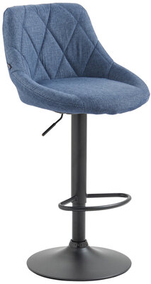 Barkruk Lozia Stof zwart, Blauw