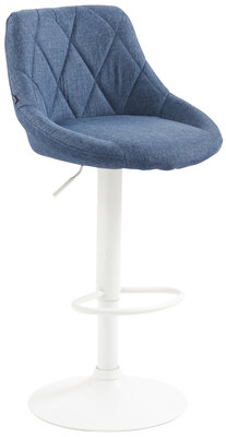 Barkruk Lozia Stof wit, Blauw