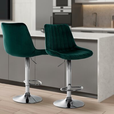Barkruk Tino Fluweel chroom, Groen