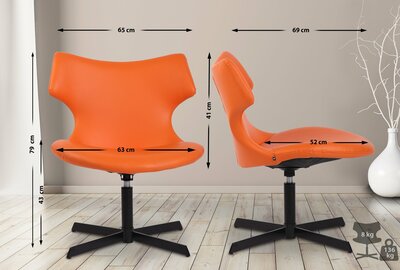 Ligstoel Wallend Kunstleer, Oranje