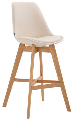 Set van 2 barkrukken Cennas kunstleer naturel, Creme