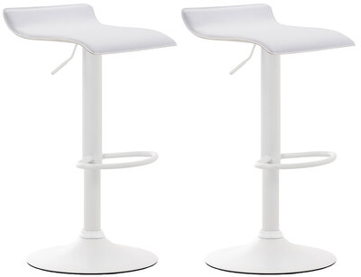 Set van 2 barkrukken Dan V2 kunstleer wit, Wit