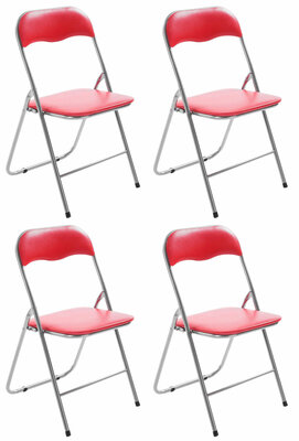 4-delige set klapstoel Filex, Rood