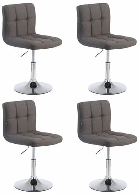 4-delige set Palma Lounger V2 Stof, Grijs